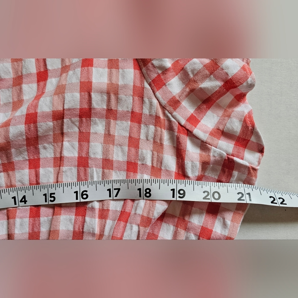 Ann Taylor LOFT Red & White Gingham Plaid Maxi Dress 14 Cottagecore Tomato Girl - Picture 7 of 11